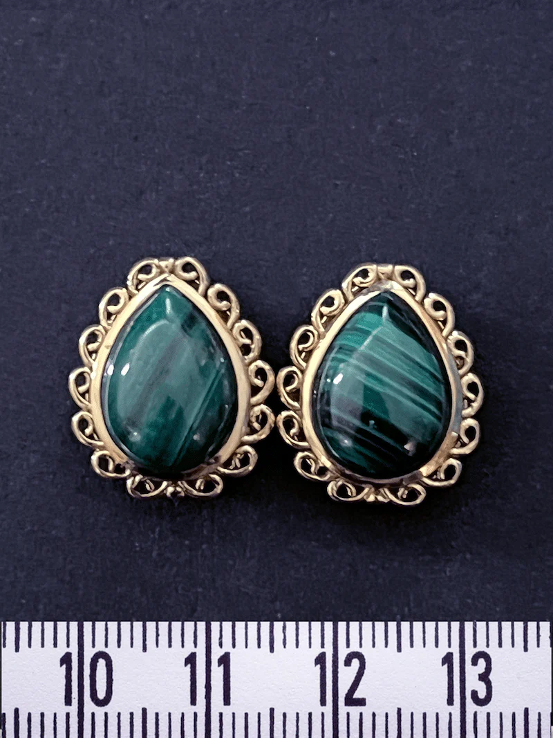2 Pierres gouttes serties de laiton de 20 mm - Image 2