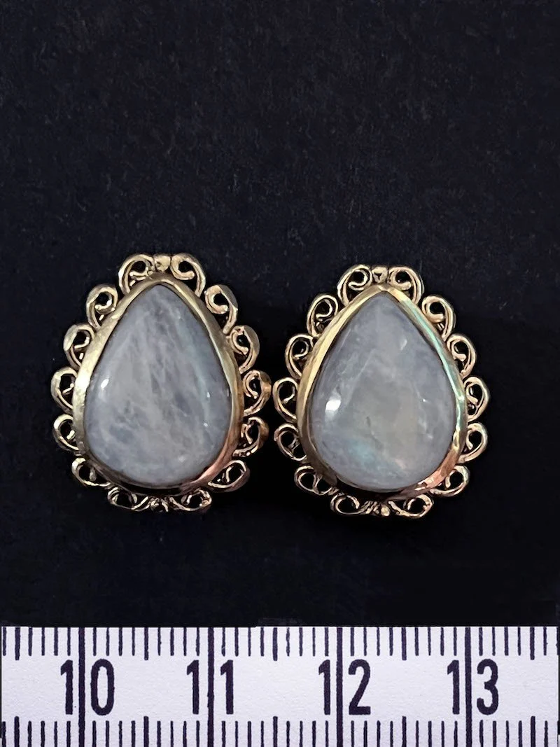 2 Pierres gouttes serties de laiton de 20 mm - Image 7