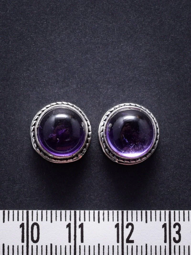 2 Pierres serties de laiton argenté de 12 mm - Image 2
