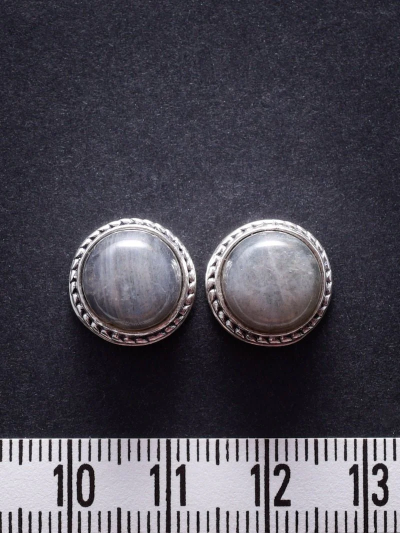 2 Pierres serties de laiton argenté de 12 mm - Image 3