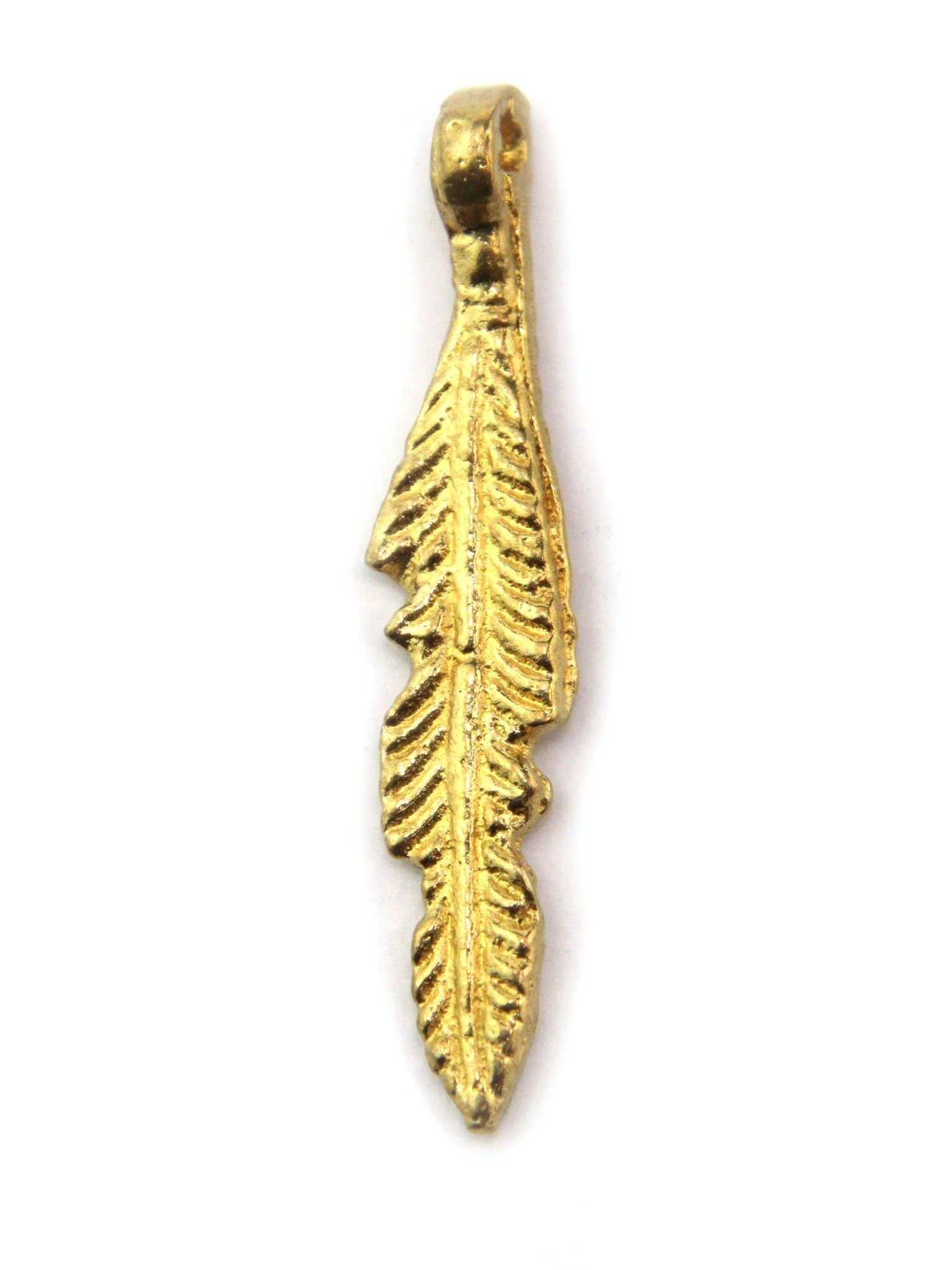 Charm grande fine feuille indien laiton 37 mm