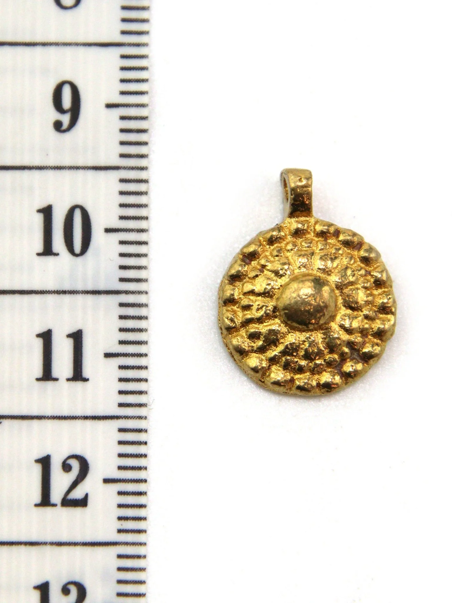 Charm médaillon bouton indien laiton 20 mm - Image 2
