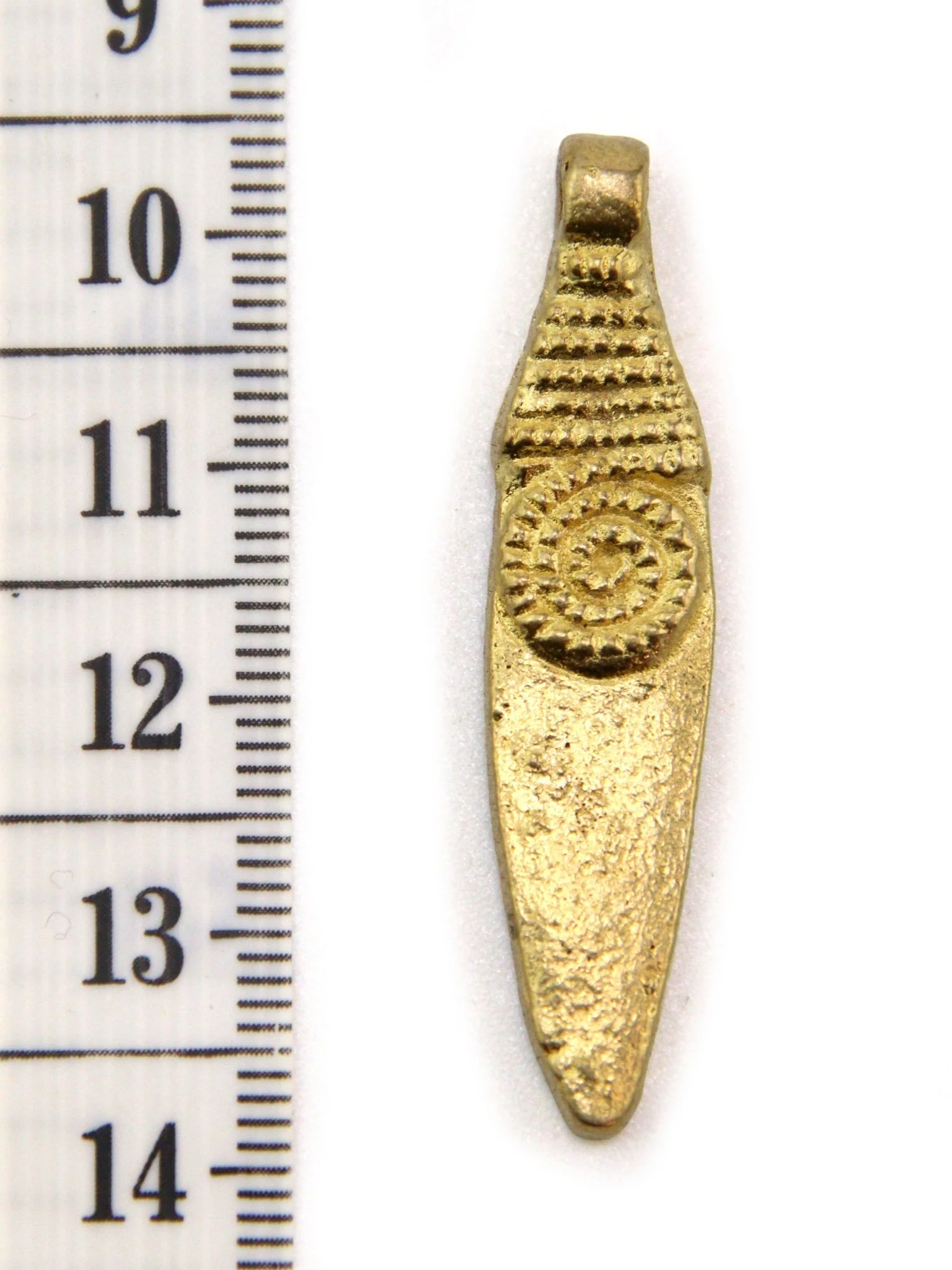 Charm navette spirale indien laiton 43 mm - Image 2