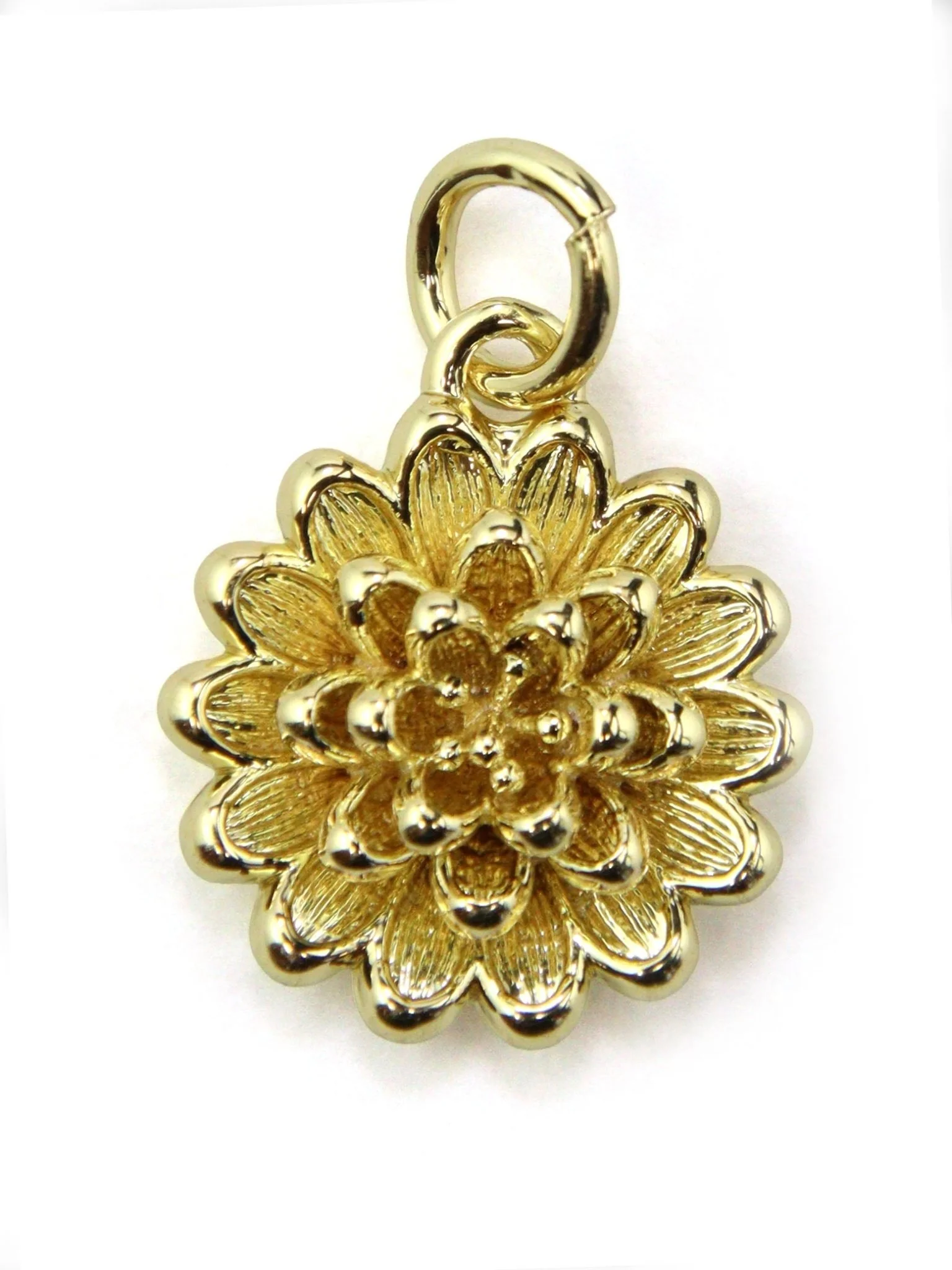 Charm fleur dahlia laiton 13 mm - Image 3