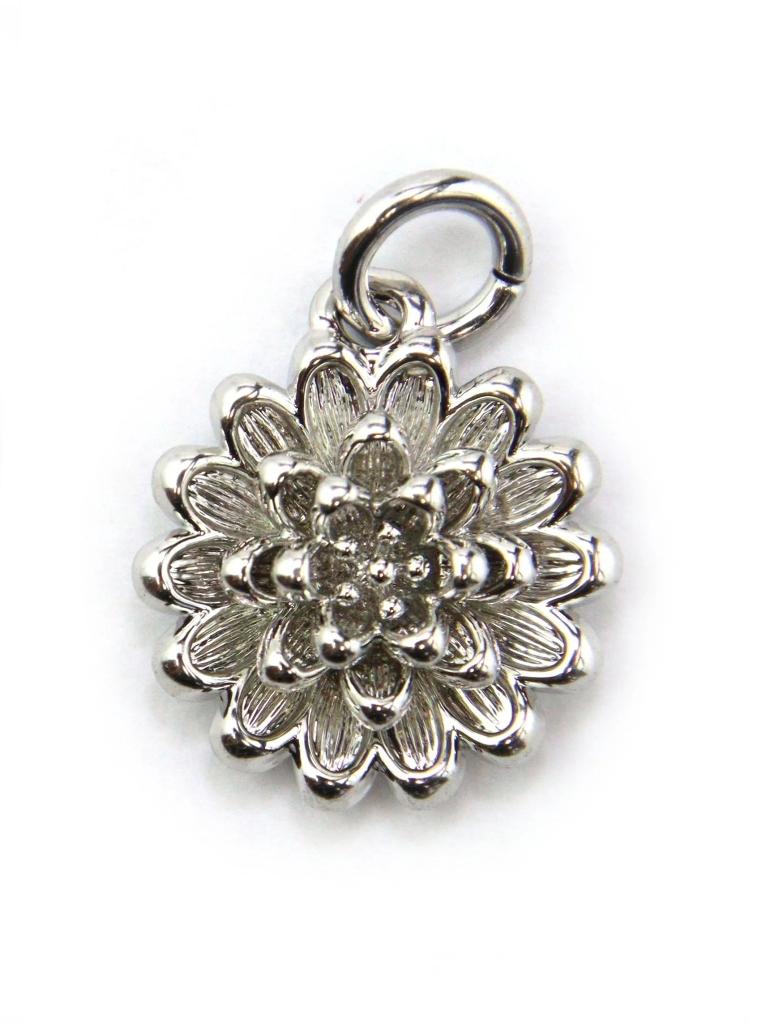 Charm fleur dahlia laiton 13 mm - Image 4