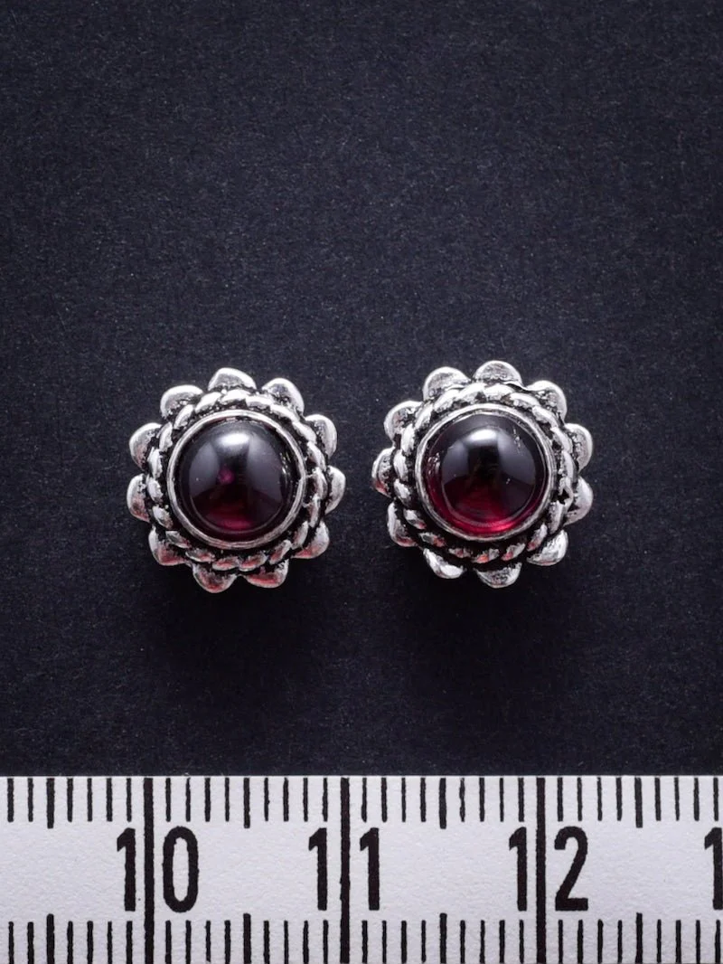2 Pierres serties de laiton argenté "fleur" de 9 mm - Image 2