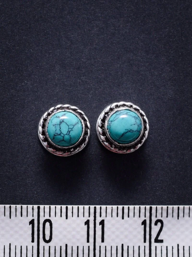 2 Pierres serties de laiton argenté de 9 mm - Image 10
