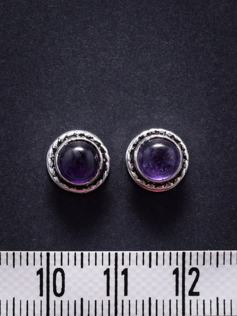 2 Pierres serties de laiton argenté de 9 mm - Image 2