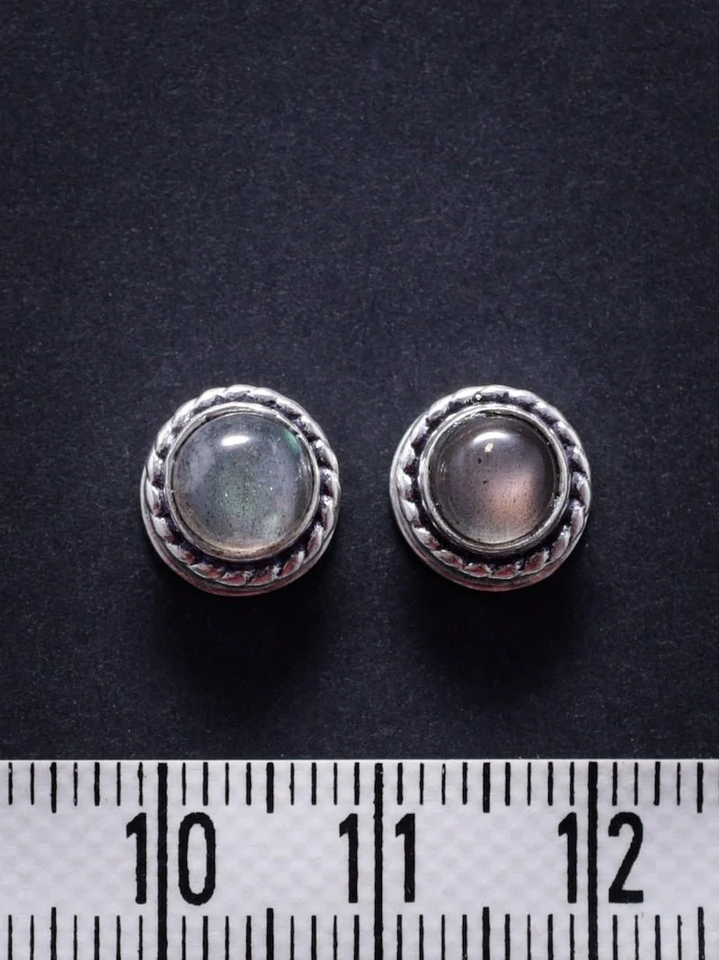 2 Pierres serties de laiton argenté de 9 mm - Image 4