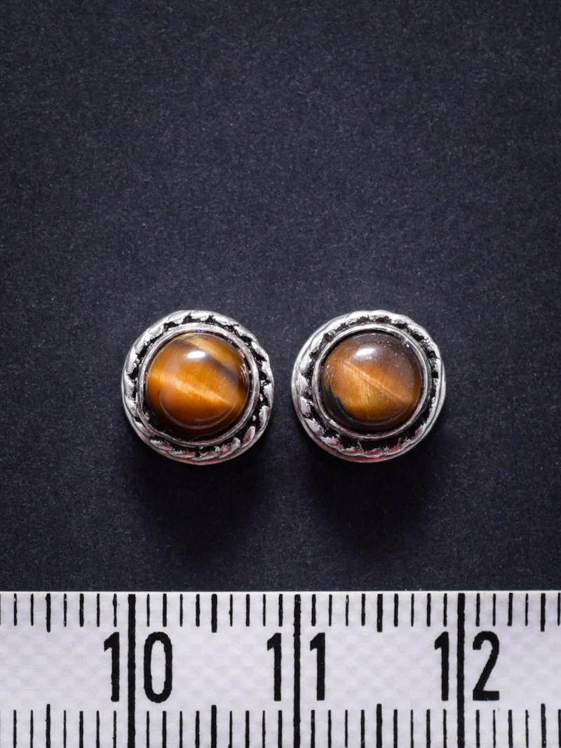 2 Pierres serties de laiton argenté de 9 mm - Image 7
