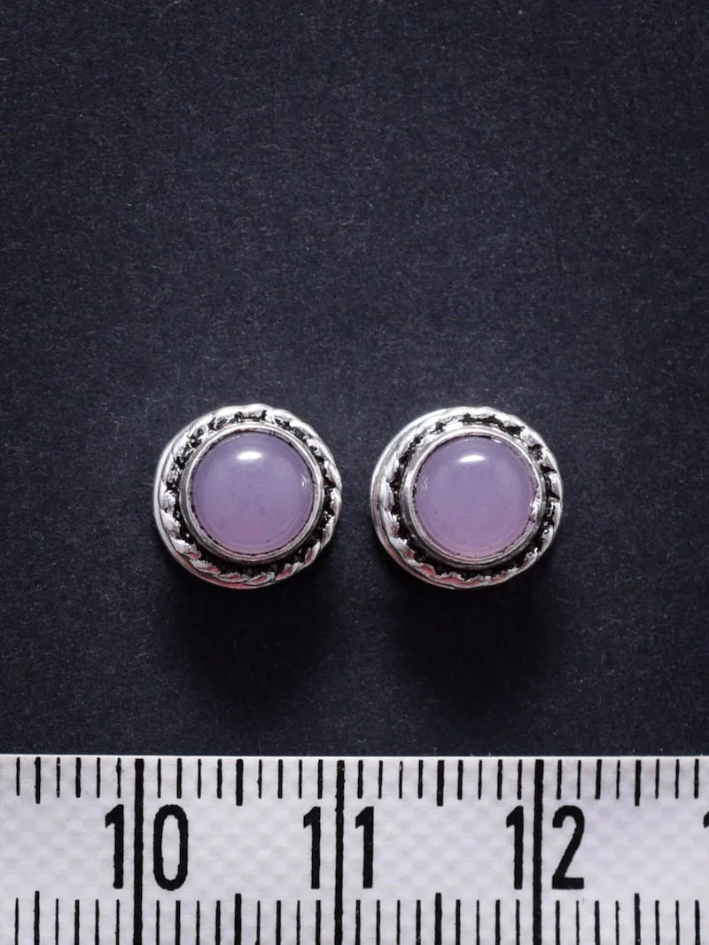 2 Pierres serties de laiton argenté de 9 mm - Image 9