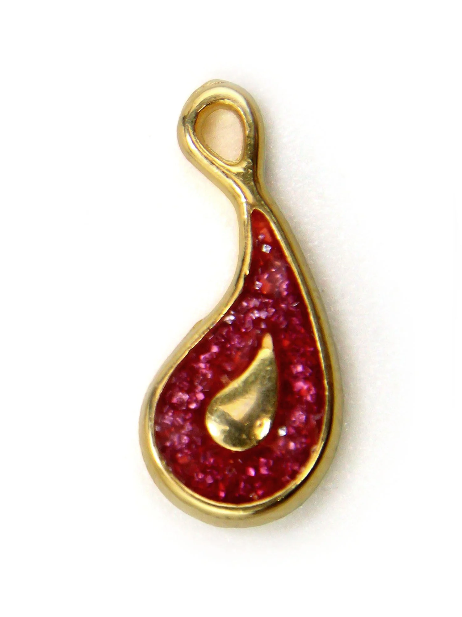 Pendentif larme paillettée zamak 18 mm - Image 2