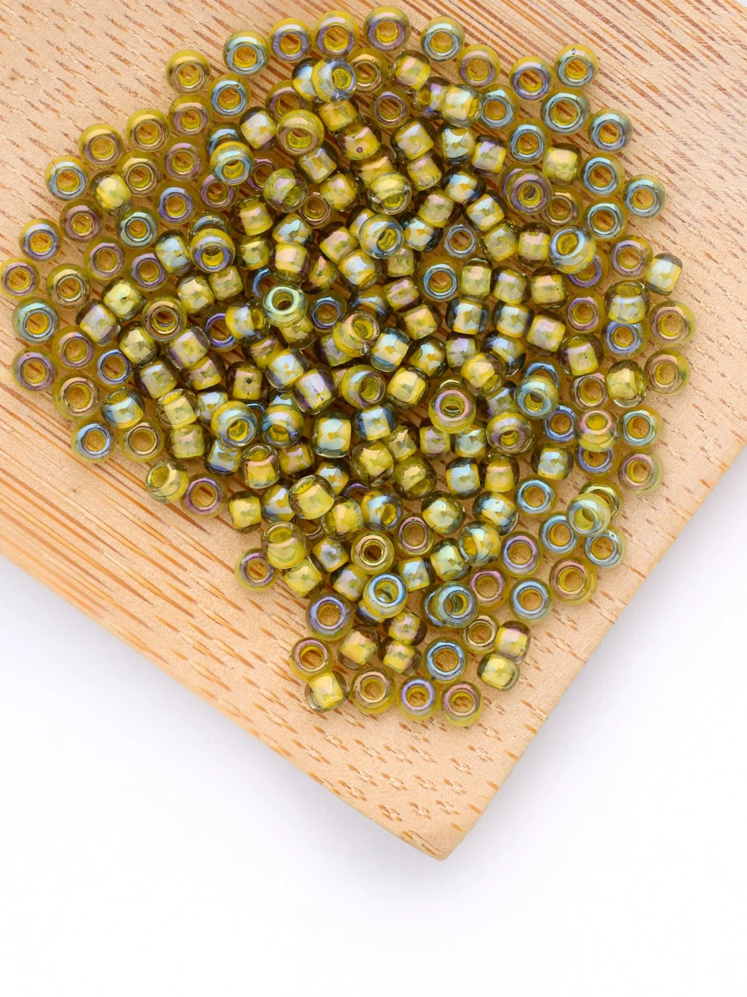 Perles de rocailles - Kaki irisé - Image 2