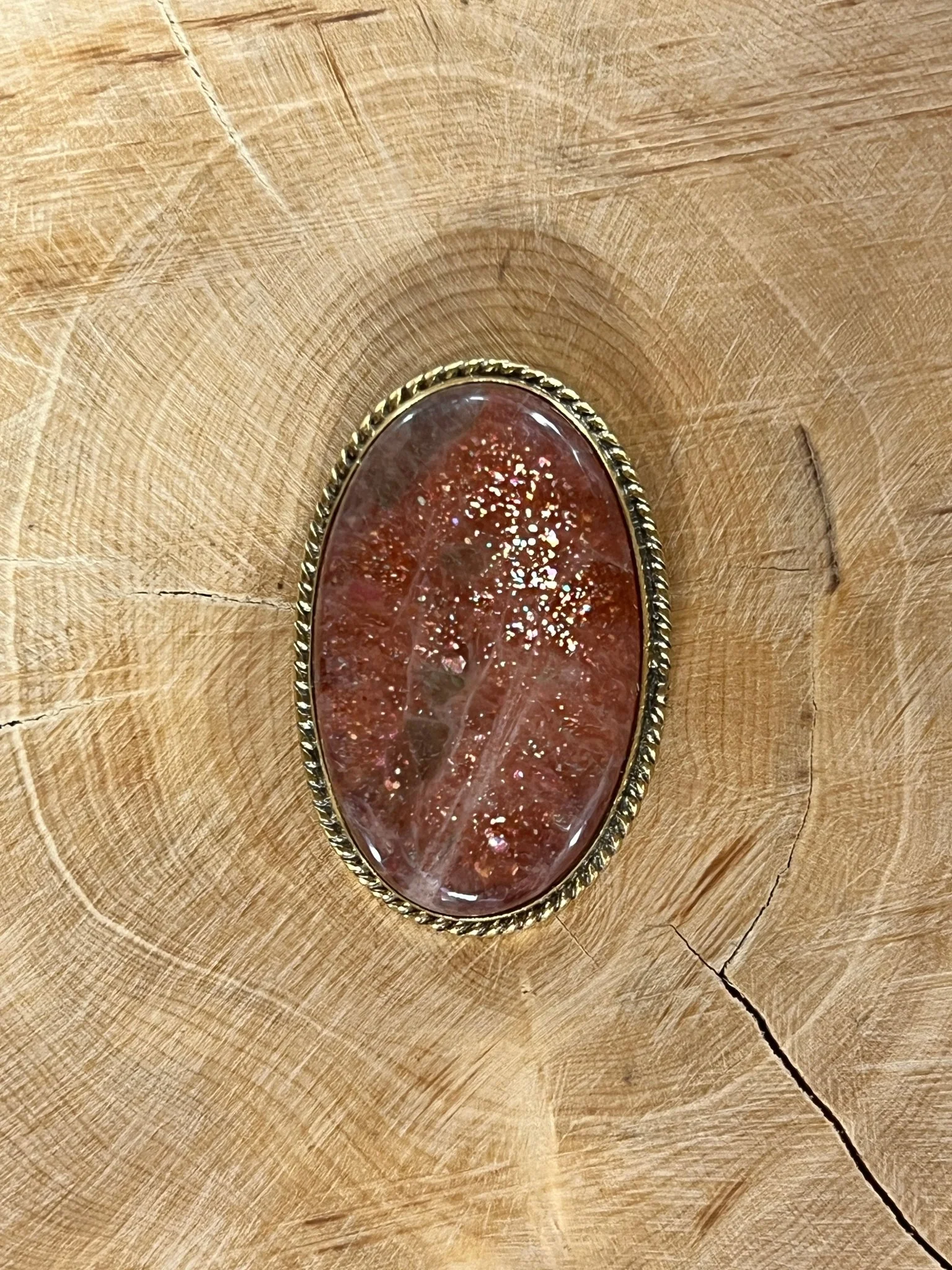 Pierre de soleil sertie doré n°D10 (3,4cm x 2,4cm)