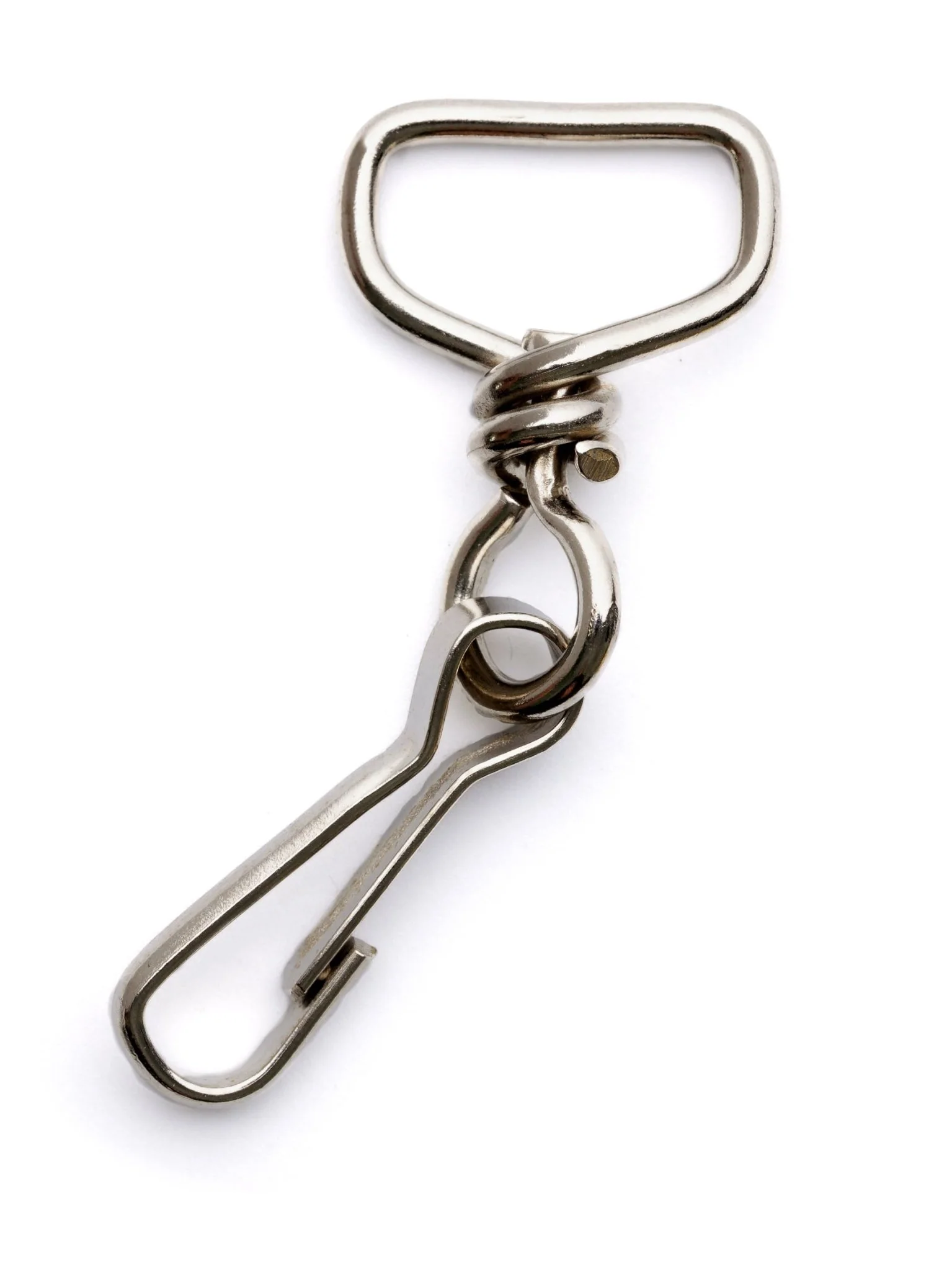 Porte-clé mousqueton avec bélière argenté