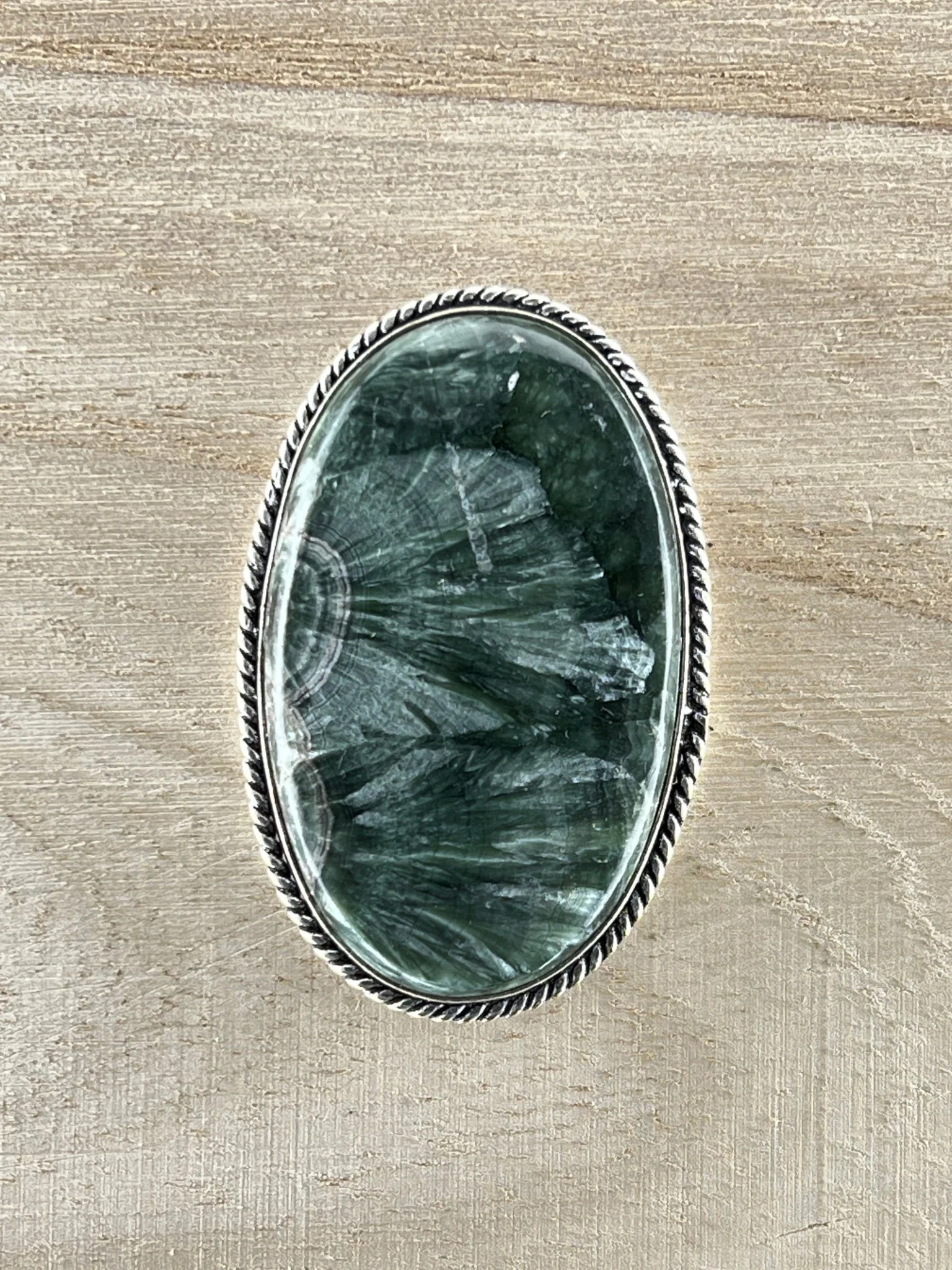 Séraphinite sertie argenté n°A4 (4,6cm x 3cm)